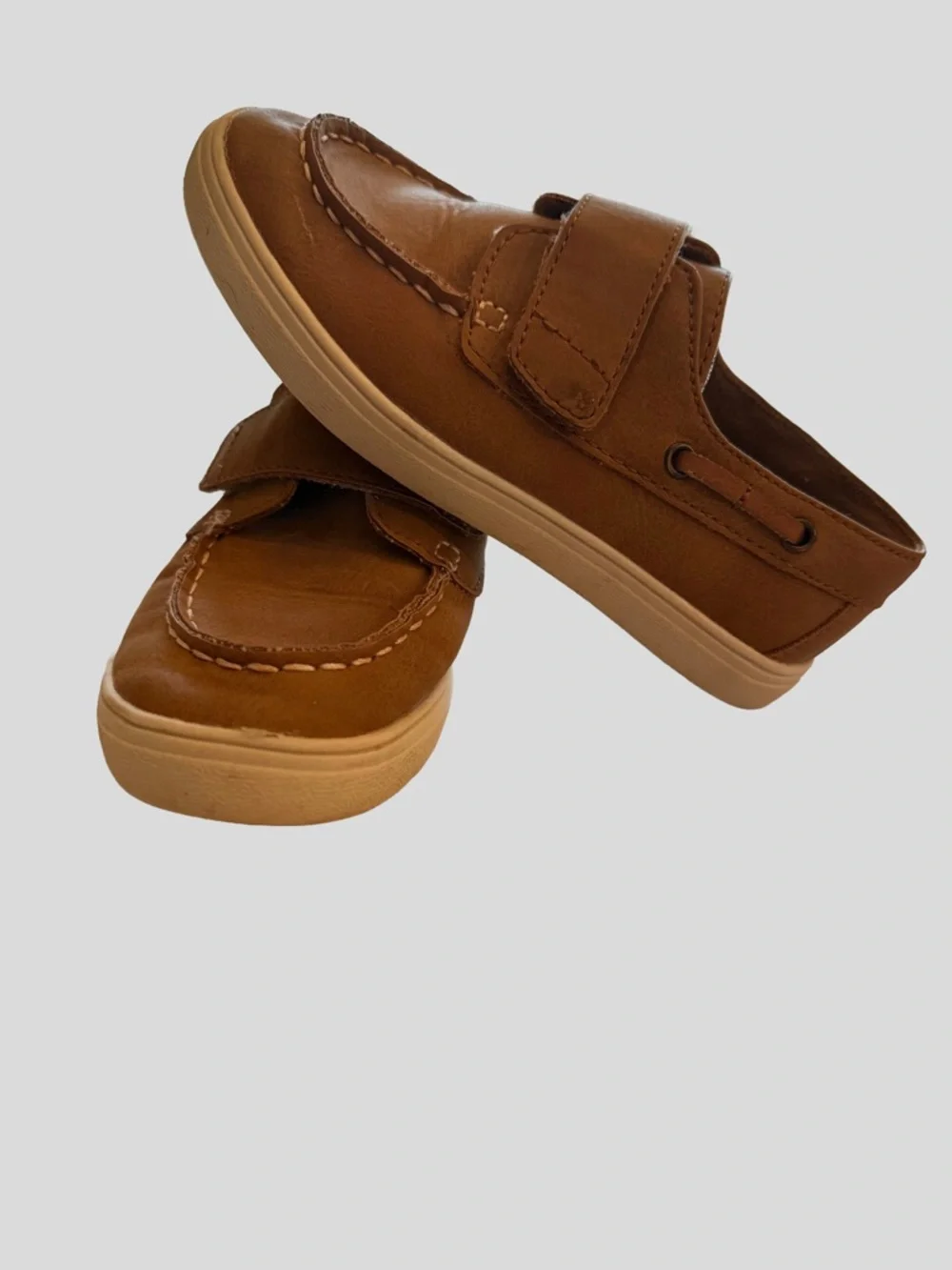 Children's Place Boys Brown Velcro Boat Shoes - Size 11